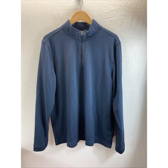 Rhone Commuter Sweater Mens XL Navy‎ Blue Knit Quarter Zip Pullover Golf Travel - Picture 1 of 10